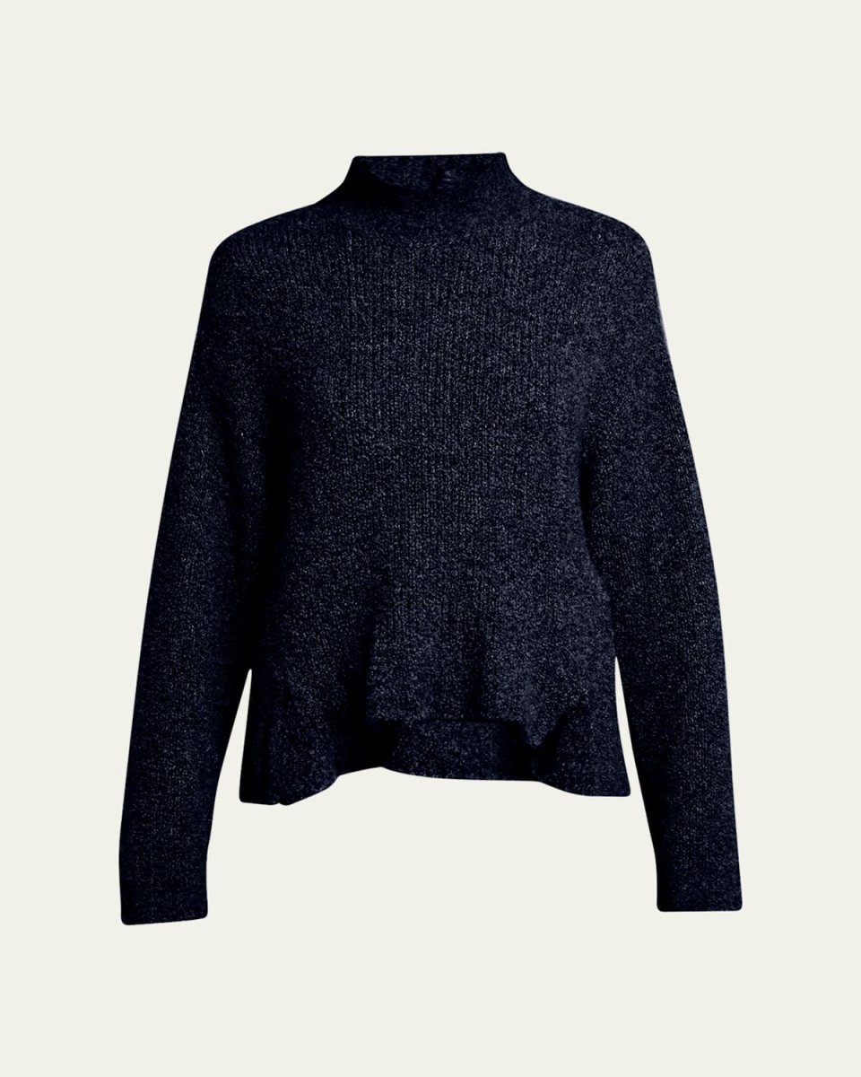Turtleneck Cashmere-Silk Boucle Sweater